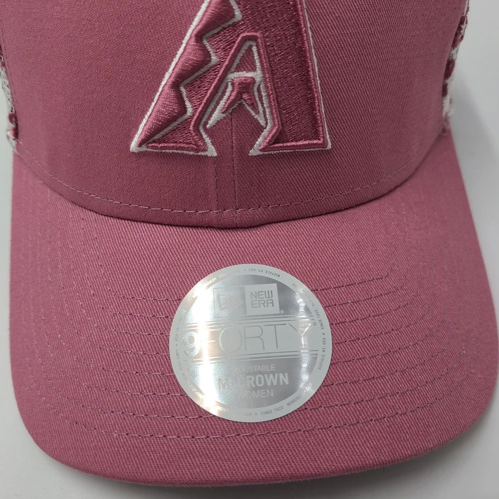 Women Arizona Diamondbacks Hat Snapback Mesh New Era 9Forty Pink Floral M-Crown